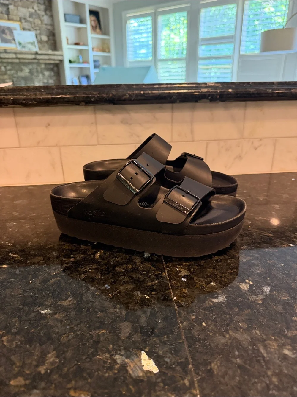 Birkenstock Black Platform EVA Arizona Sandals